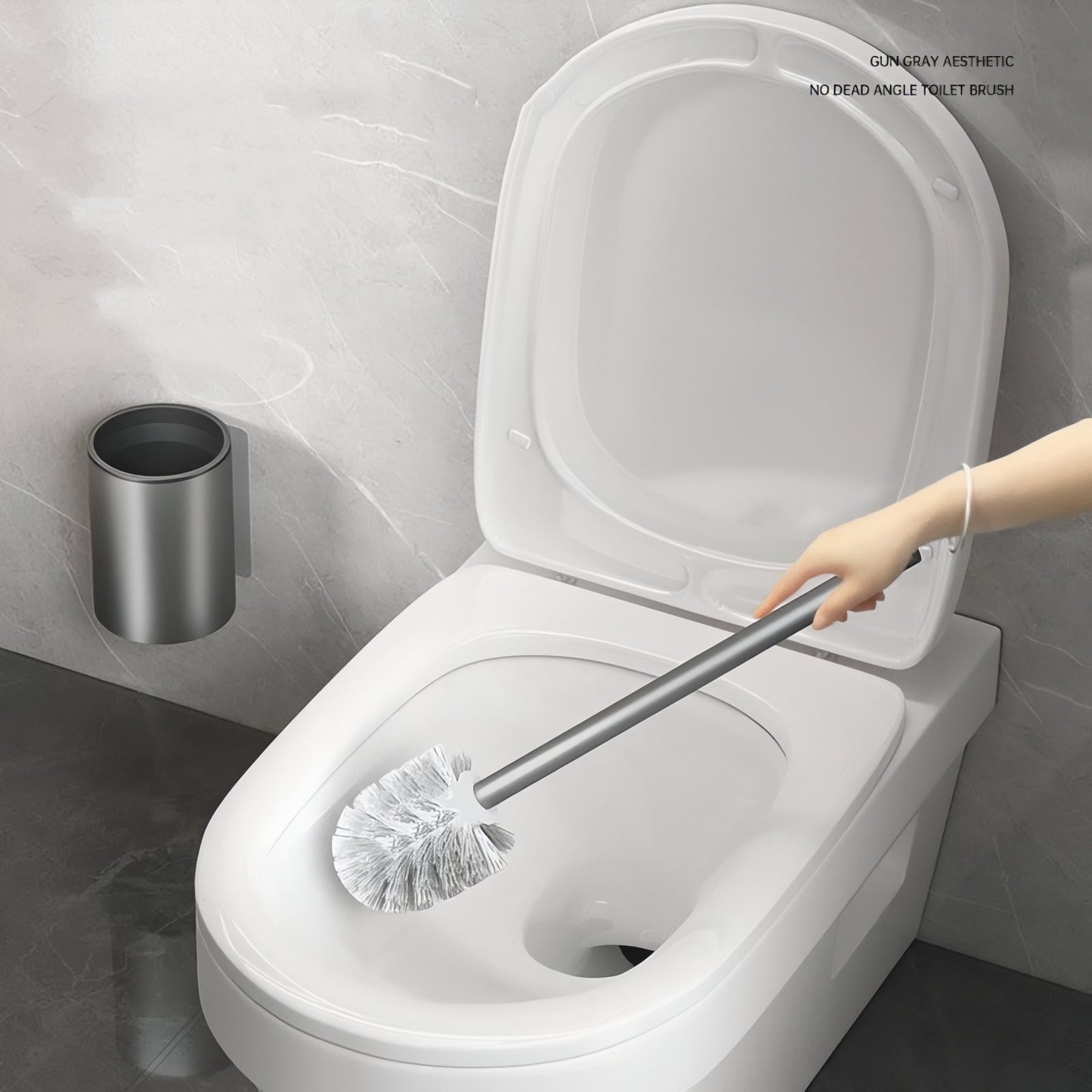 Brosse De Toilette En Acier Avec Support Mural