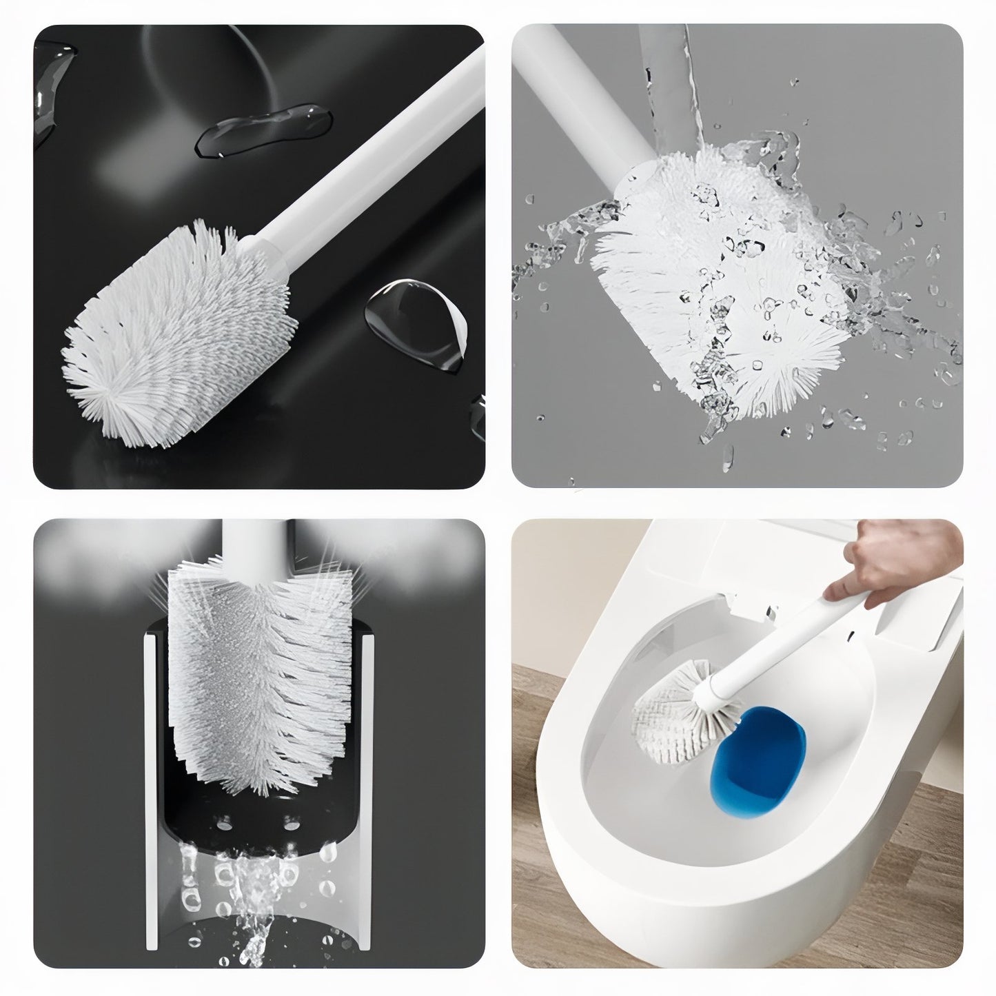 Brosse De Toilette En Acier Avec Support Mural