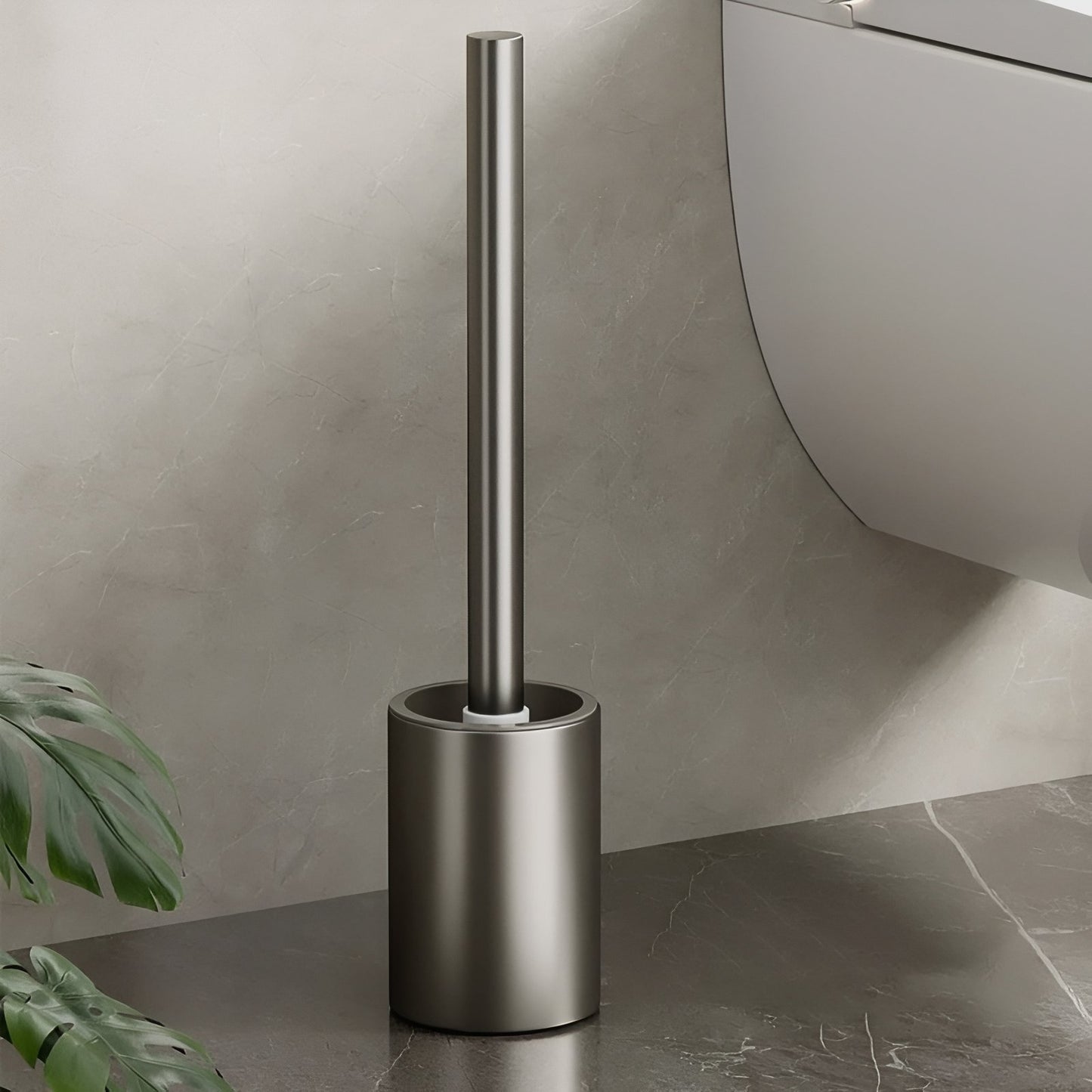 Brosse De Toilette En Acier Avec Support Mural