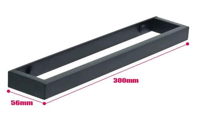 Porte-Serviette Mural Design Minimaliste Noir en Métal