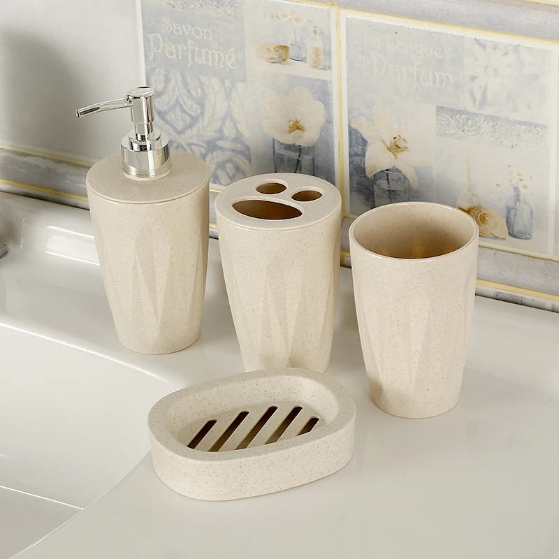 Kit Accessoires De Salle De Bain En Résine Écologique Design Minimaliste