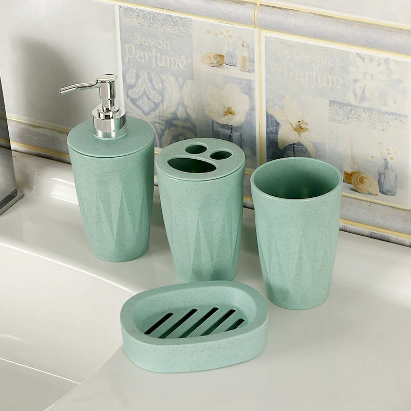 Kit Accessoires De Salle De Bain En Résine Écologique Design Minimaliste