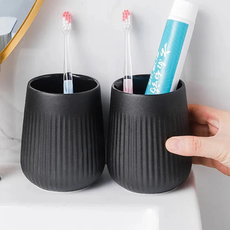 Kit Accessoires Salle De Bain Bleus En Céramique Minimaliste