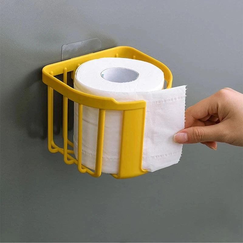 Porte Papier Toilette Panier Mural Coloré En Plastique Adhésif