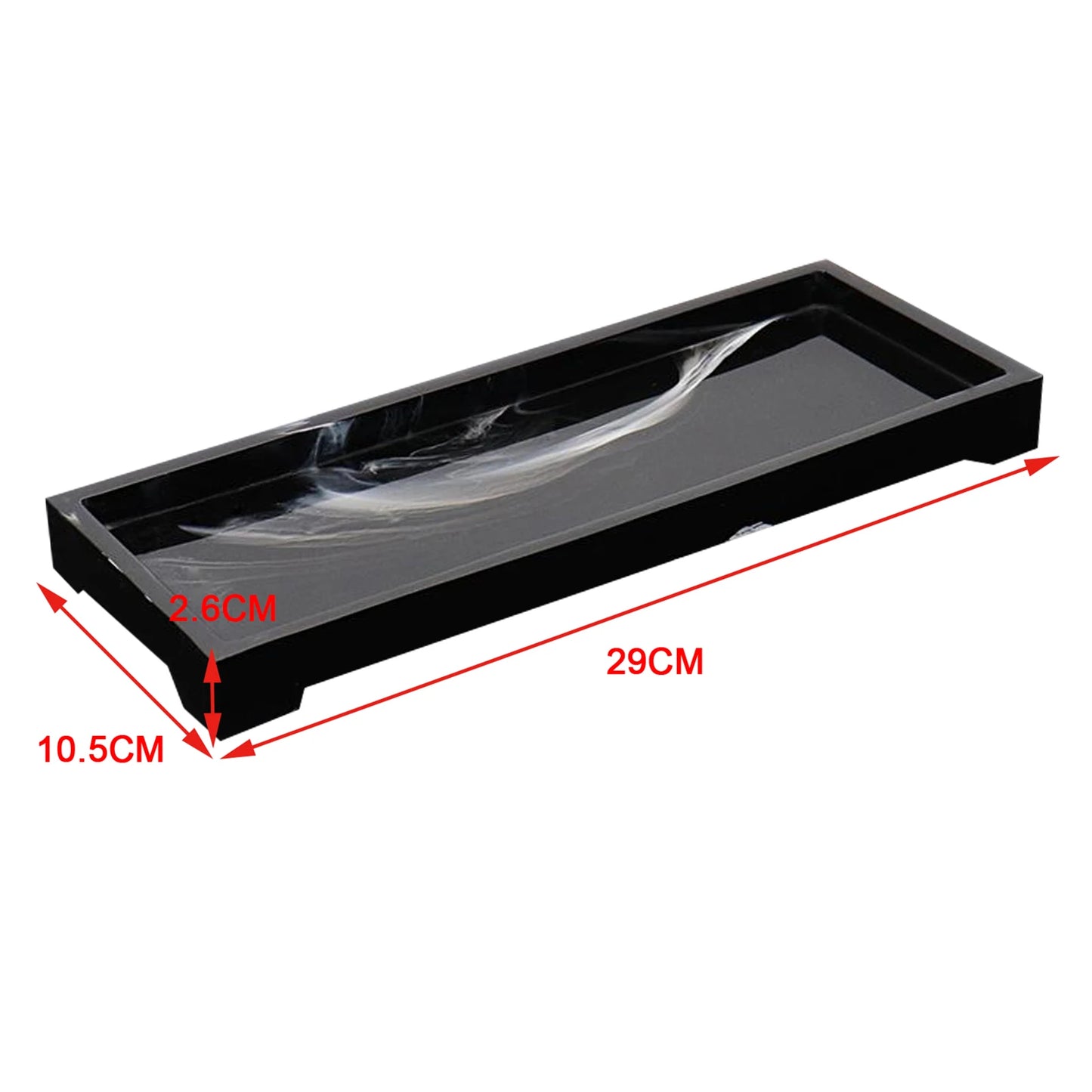 Plateau Rectangulaire Marbré Élégant Pour Accessoires De Salle De Bain