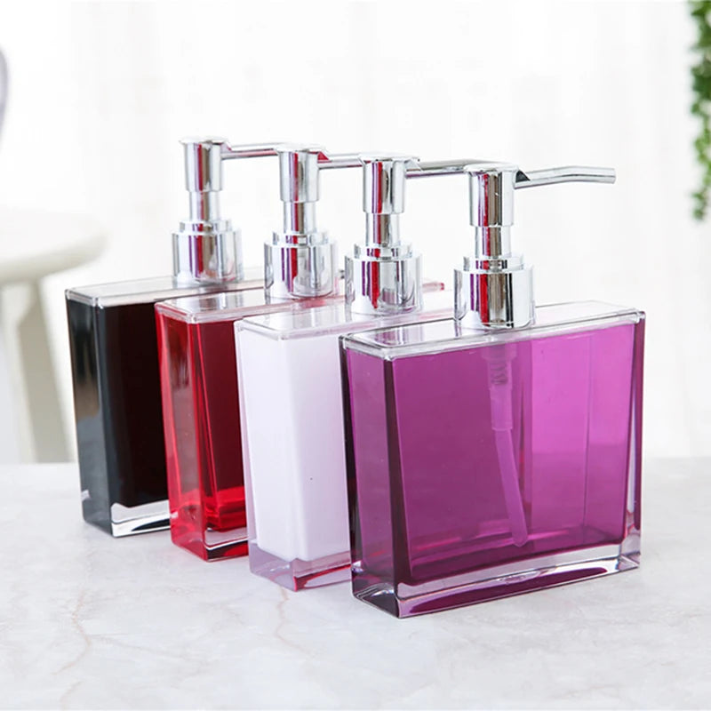 Kit Accessoires Salle de Bain Transparent et Coloré en Plastique