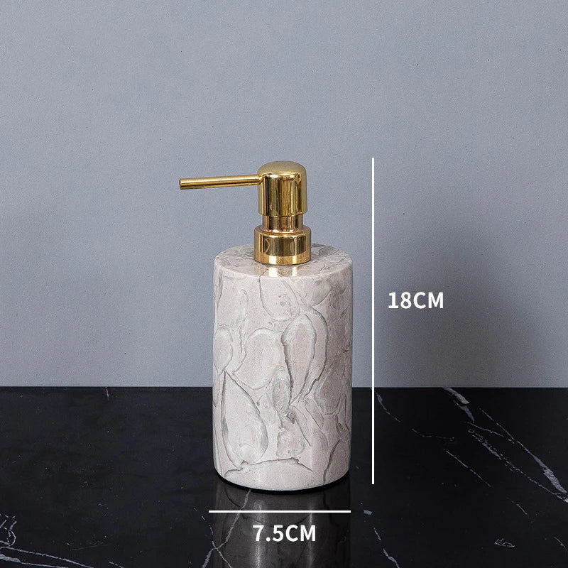 Kit Accessoires Salle De Bain Design En Résine Effet Marbre Moderne