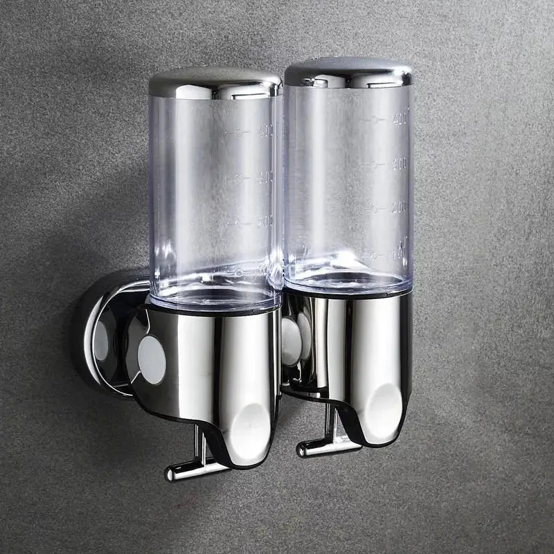 Distributeur De Savon Mural Transparent Avec Finition Dorée