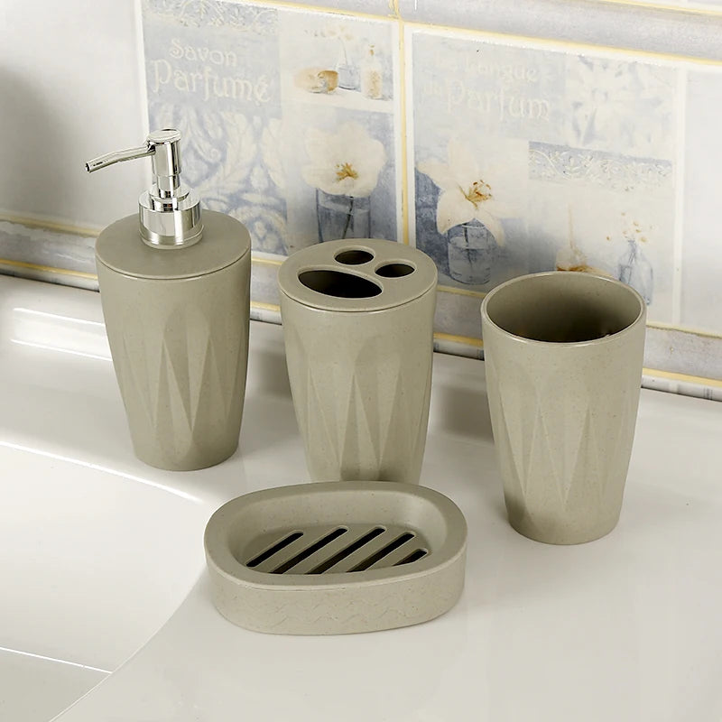 Kit Accessoires De Salle De Bain En Résine Écologique Design Minimaliste