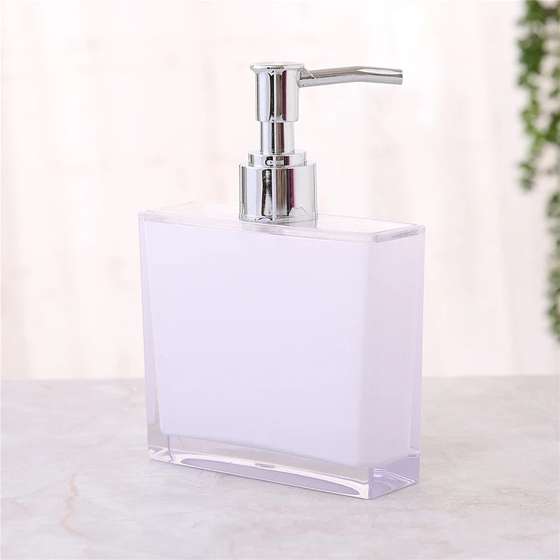Kit Accessoires Salle de Bain Transparent et Coloré en Plastique