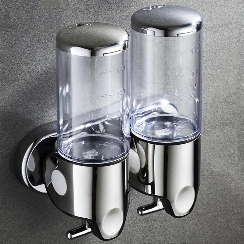 Distributeur De Savon Mural Transparent Avec Finition Dorée