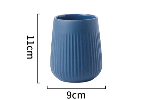 Kit Accessoires Salle De Bain Bleus En Céramique Minimaliste