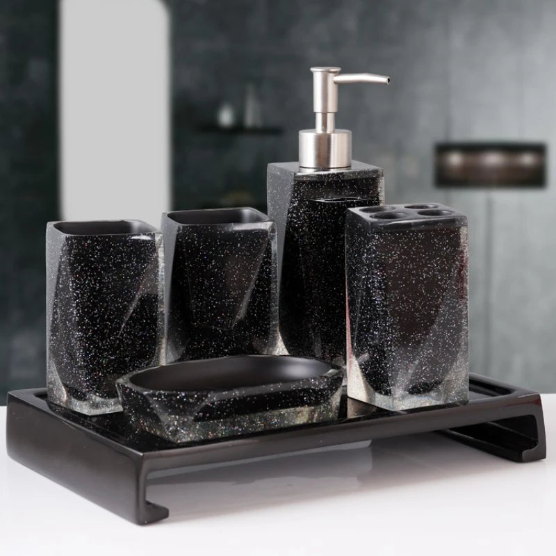 Kit Accessoires Salle de Bain Haut de Gamme Noir