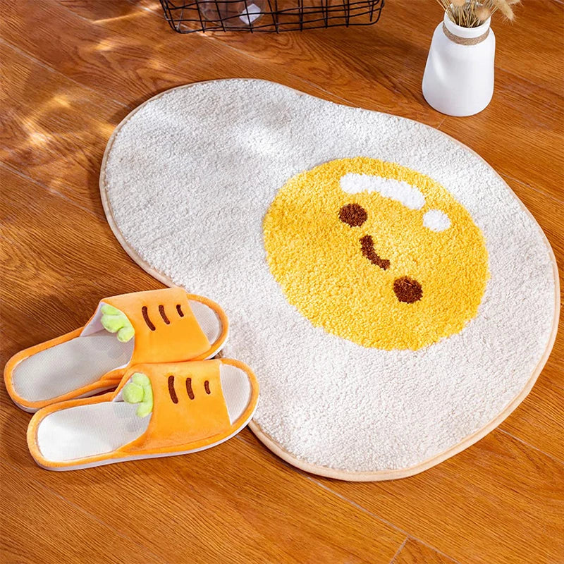 Tapis de Salle de Bain Motif Oeuf au Plat