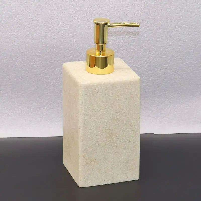 Distributeur De Savon Carré Effet Marbre - Design Élégant