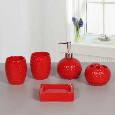 Kit Accessoires Salle de Bain Céramique Multi Couleur