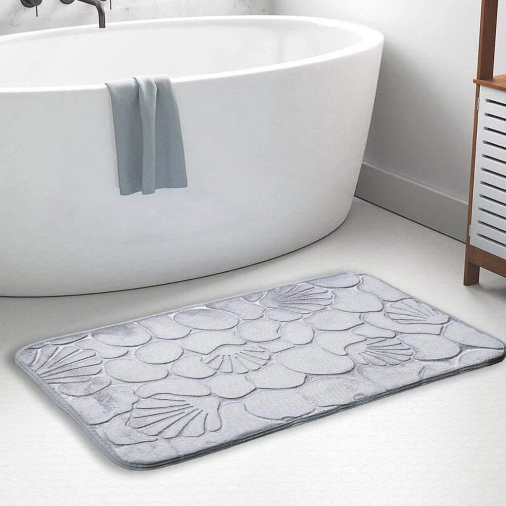 Tapis De Salle De Bain Avec Motif Coquillage Antidérapant