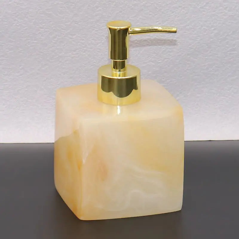 Distributeur De Savon Carré Effet Marbre - Design Élégant