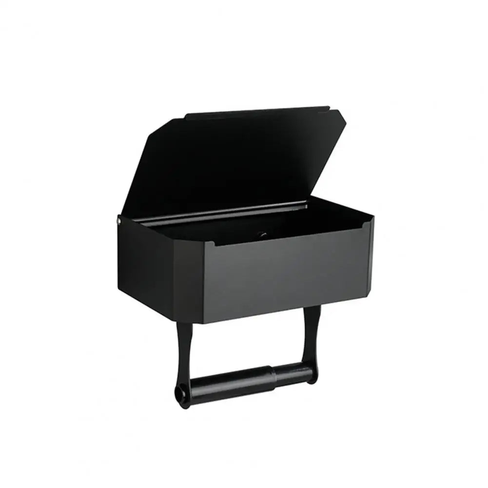 Porte Papier Toilette Avec Boîte De Rangement En Métal Noir