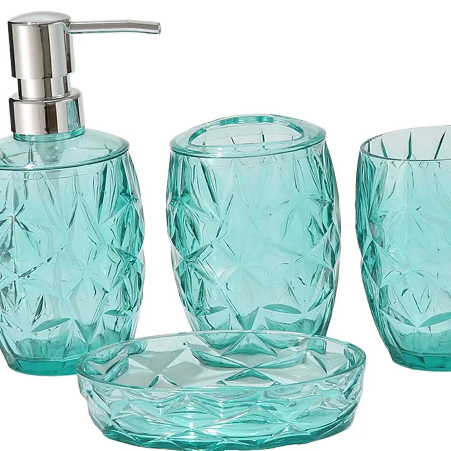 Kit Accessoires Salle de Bain Transparent Vert