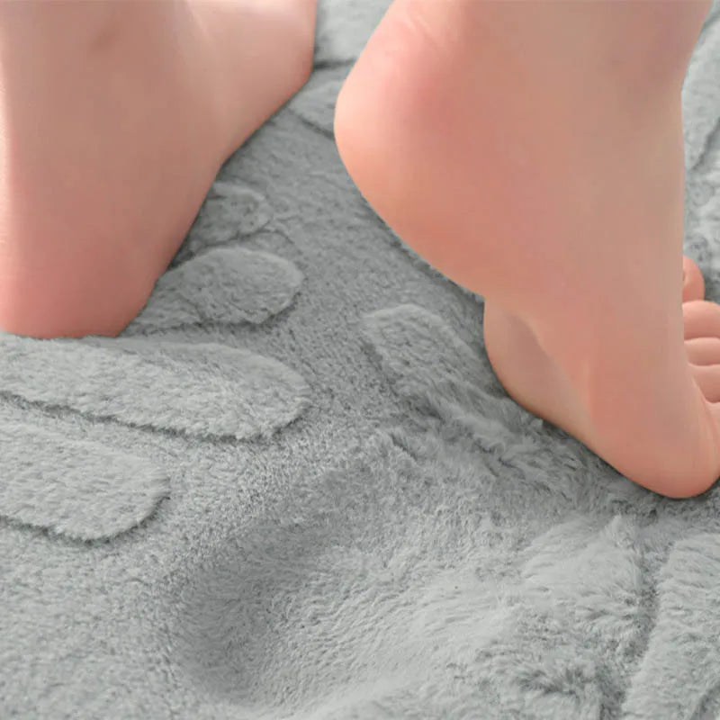 Tapis De Salle De Bain Motif Feuilles Antidérapant Et Doux