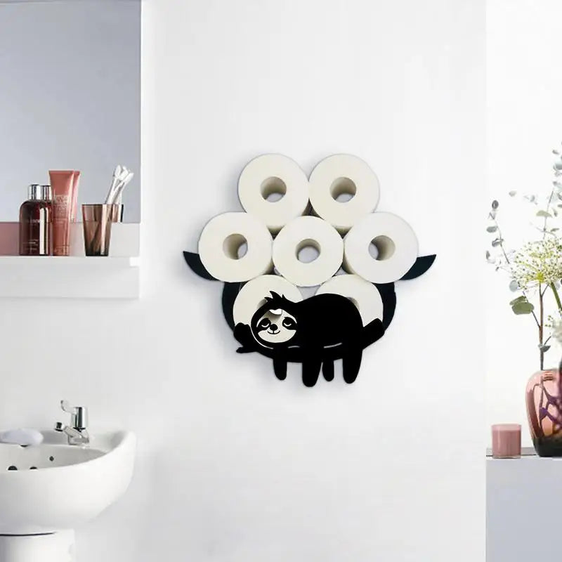 Porte Papier Toilette Original Paresseux En Métal Noir