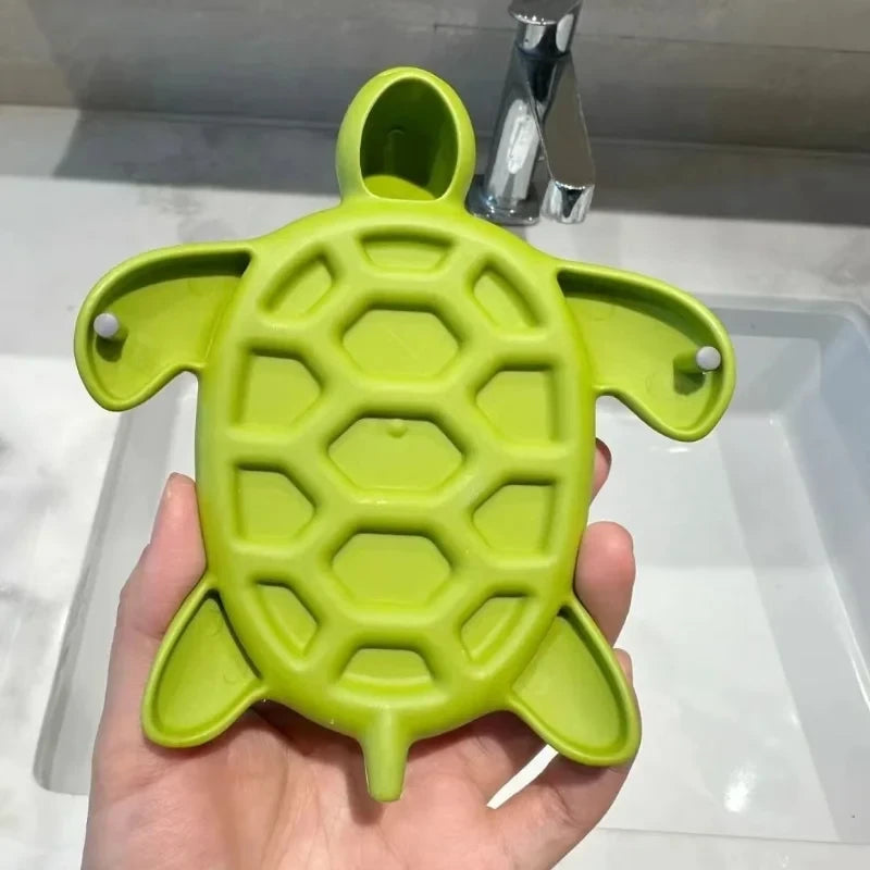 Porte-Savon Tortue En Plastique Vert Et Antidérapant