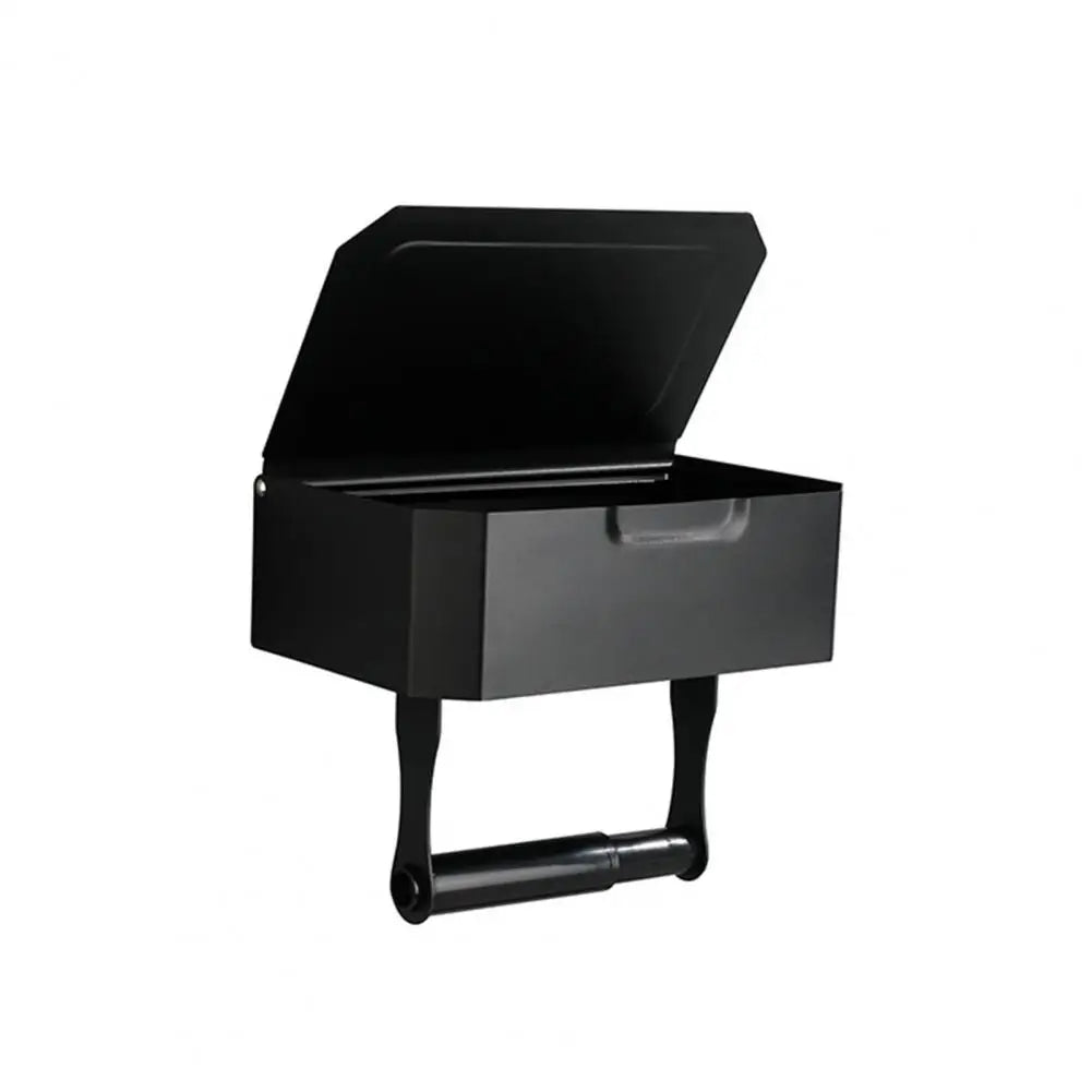 Porte Papier Toilette Avec Boîte De Rangement En Métal Noir