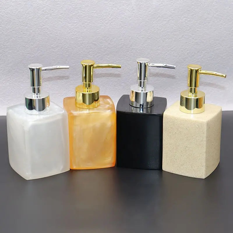 Distributeur De Savon Carré Effet Marbre - Design Élégant