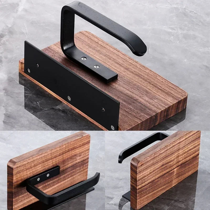 Porte Papier Toilette Avec Étagère En Bois Et Support Métallique