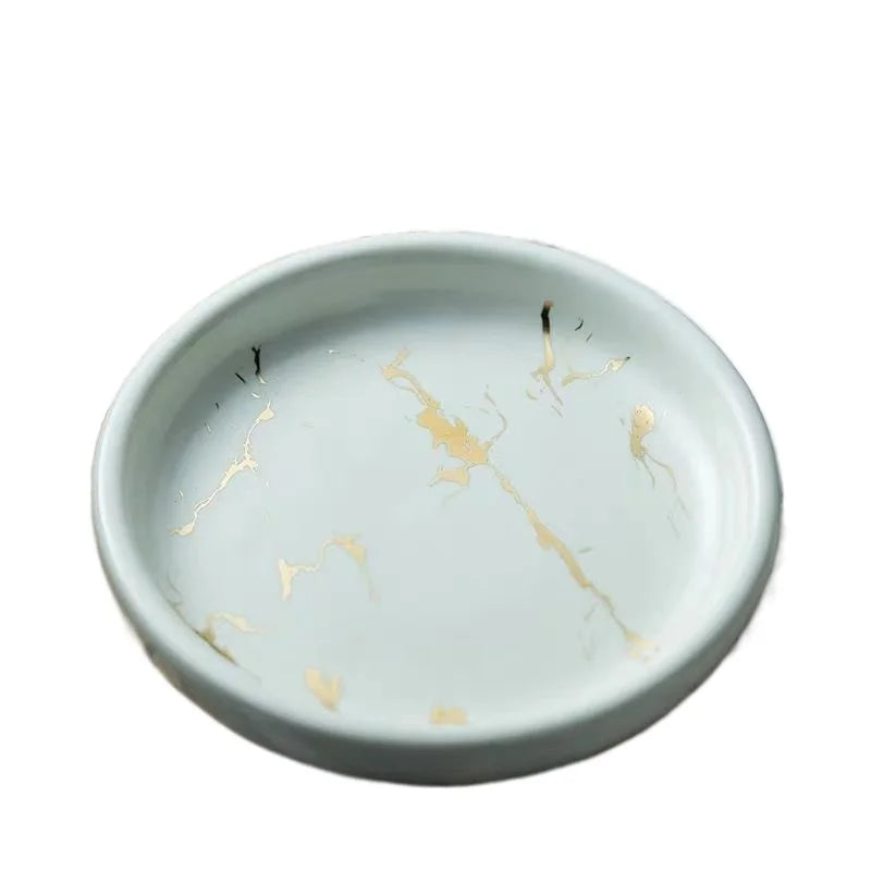 Porte-Savon Rond En Céramique Effet Marbre