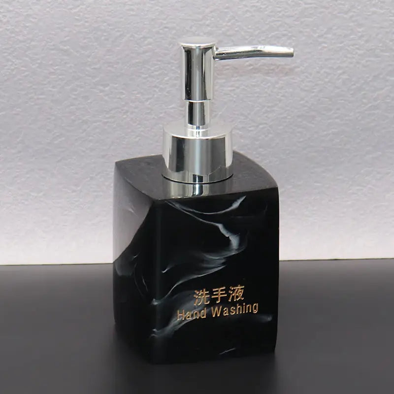 Distributeur De Savon Carré Effet Marbre - Design Élégant