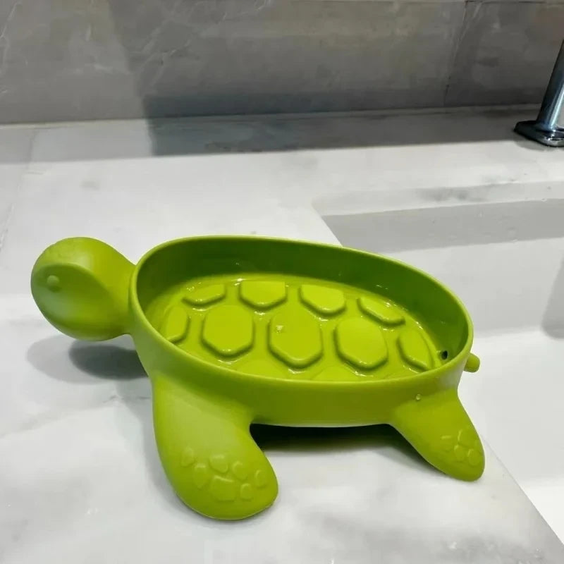 Porte-Savon Tortue En Plastique Vert Et Antidérapant