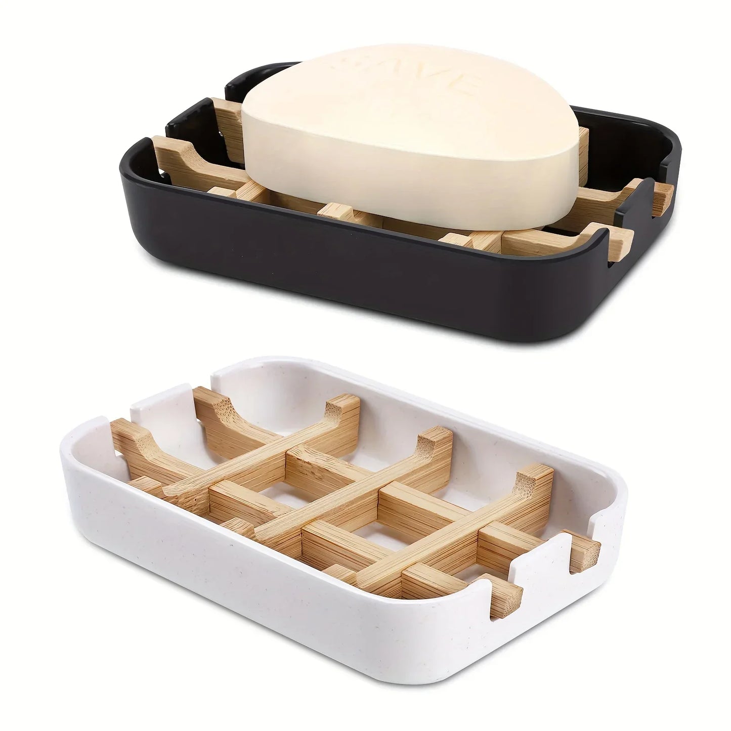 Porte-Savon En Bambou Et Plastique