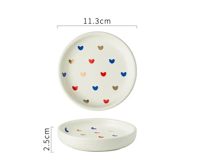 Kit Accessoires Salle de Bain Blanc et motif Coeur