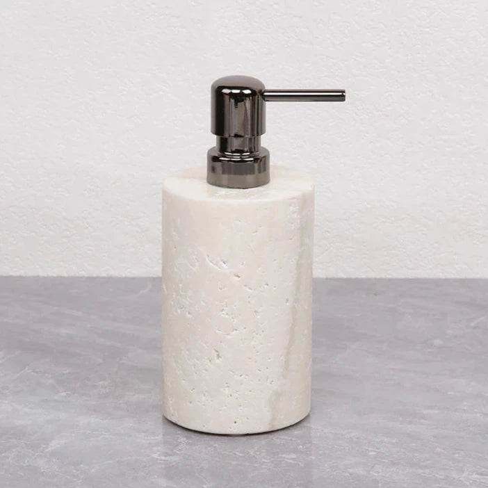 Kit Accessoires Salle De Bain En Marbre Beige Luxueux