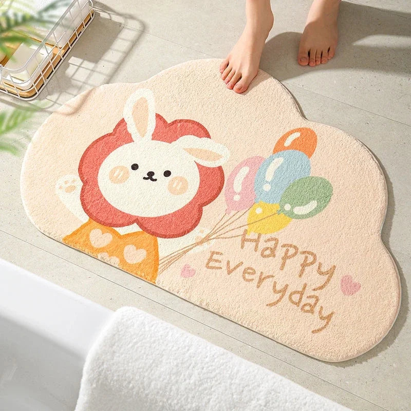 Tapis De Salle De Bain En Forme De Nuage Motifs Animaux