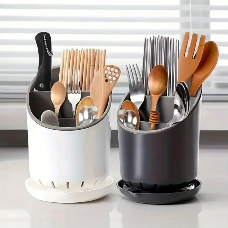 Porte Ustensiles De Cuisine Avec Bac De Drainage Antidérapant