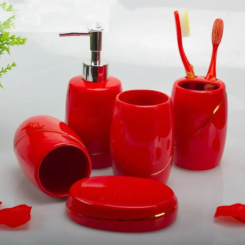 Kit Accessoires Salle de Bain Céramique Multi Couleur