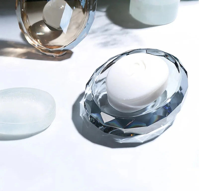 Porte-Savon En Cristal Avec Facettes Pour Salle De Bain