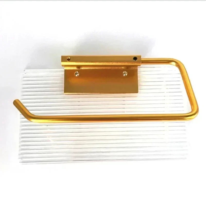 Porte Papier Toilette Mural Avec Étagère En Verre Transparent