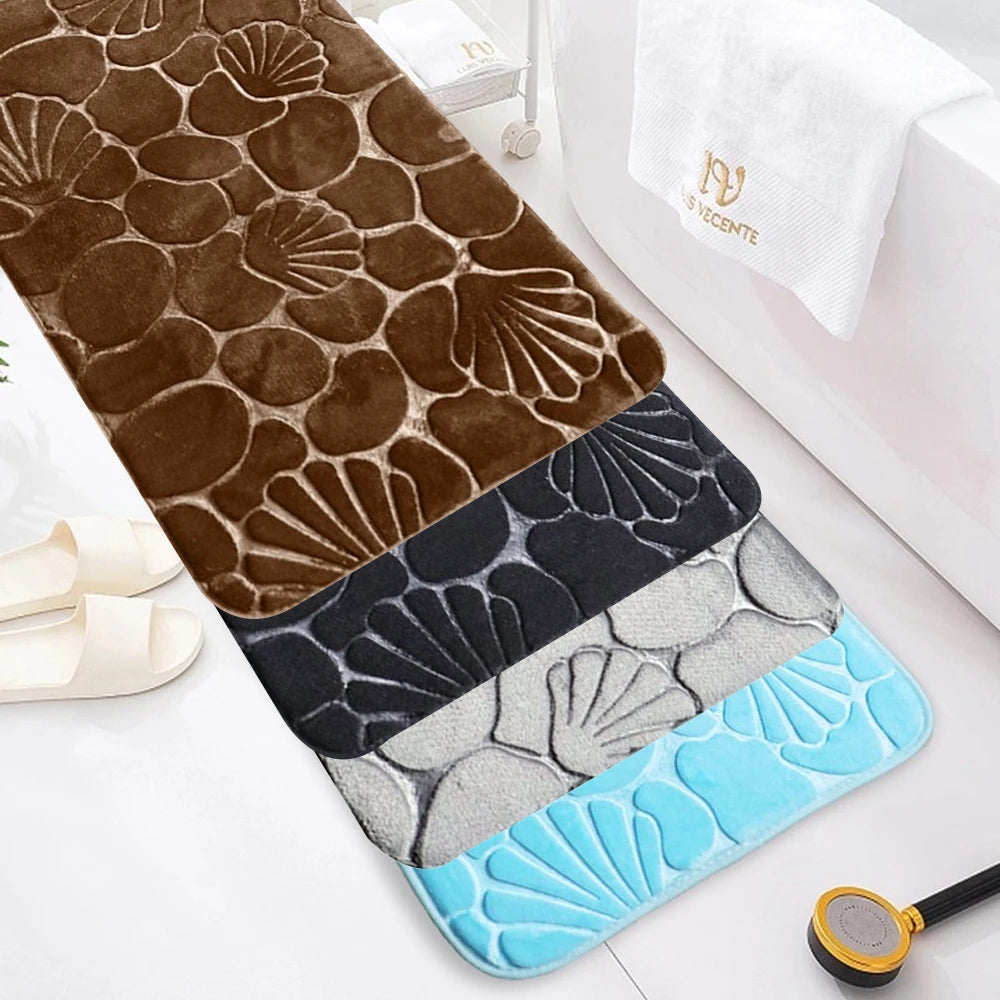 Tapis De Salle De Bain Avec Motif Coquillage Antidérapant