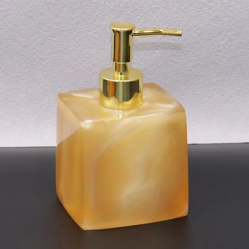 Distributeur De Savon Carré Effet Marbre - Design Élégant