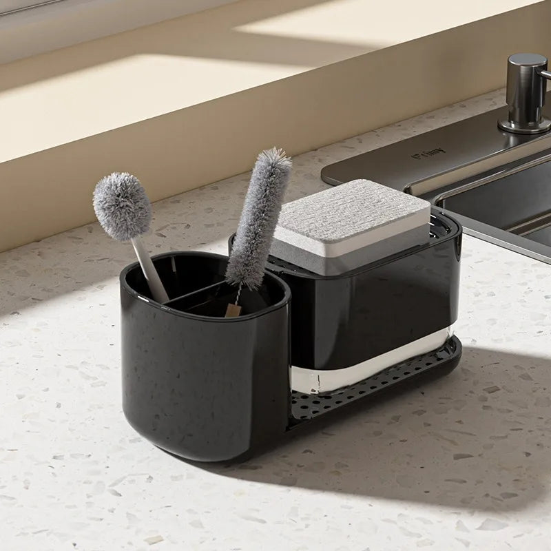 Organisateur Noir - Porte-Éponge Et Support De Lavage