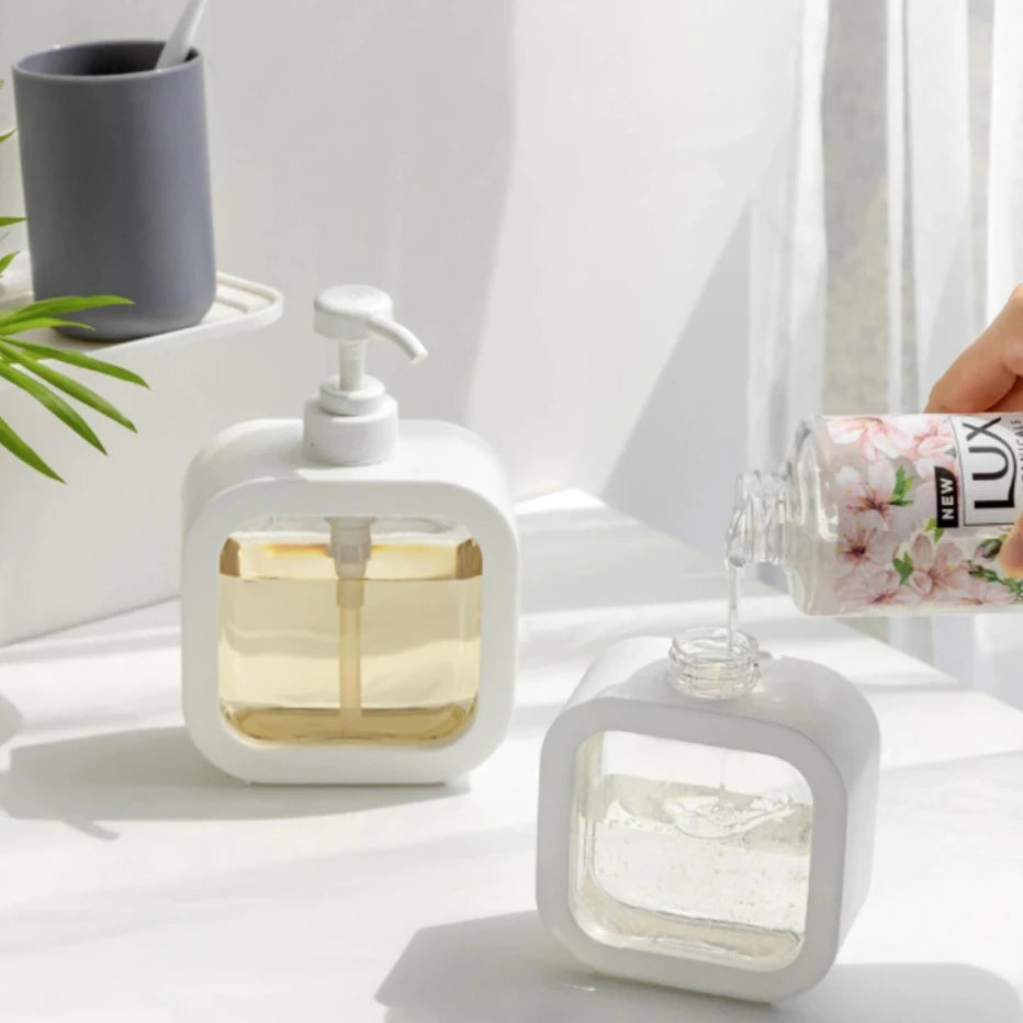 Distributeur De Savon Mural Transparent Avec Cadre Coloré
