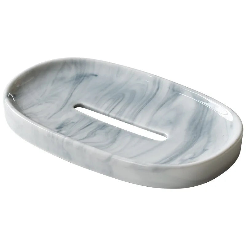 Porte-Savon En Céramique Marbrée Noir Et Blanc Design Minimaliste