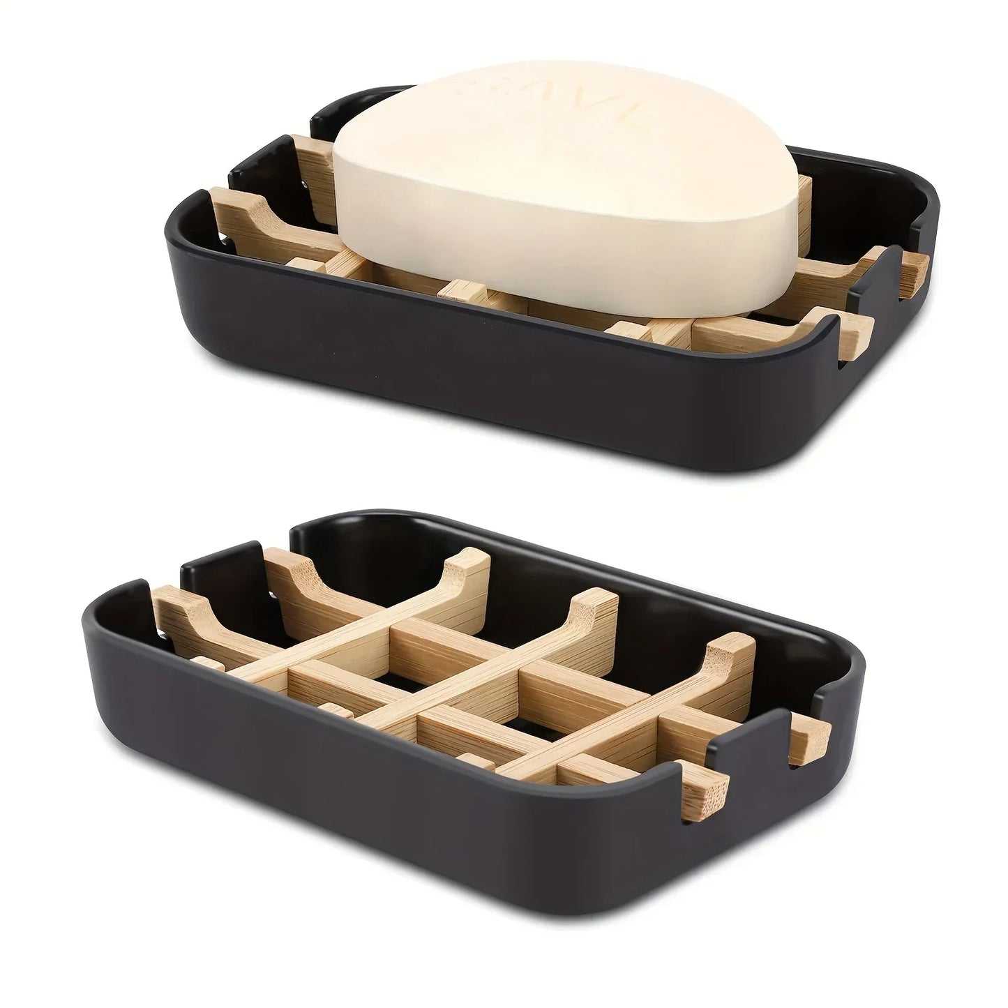 Porte-Savon En Bambou Et Plastique