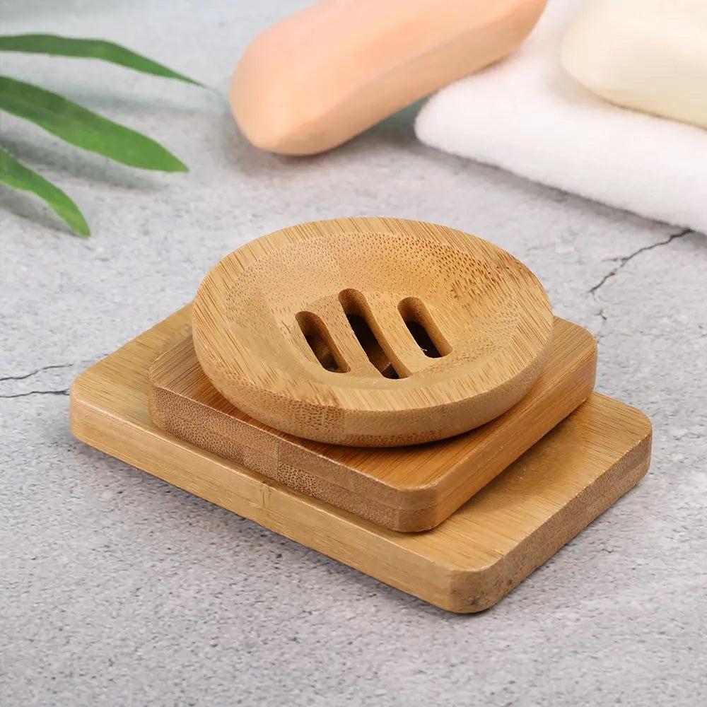 Porte-Savon En Bambou Naturel Avec Pieds Antidérapants