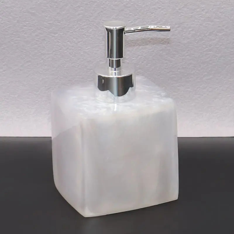 Distributeur De Savon Carré Effet Marbre - Design Élégant