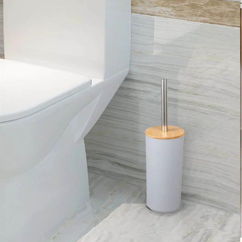 Kit Accessoires De Salle De Bain Gris Avec Bambou